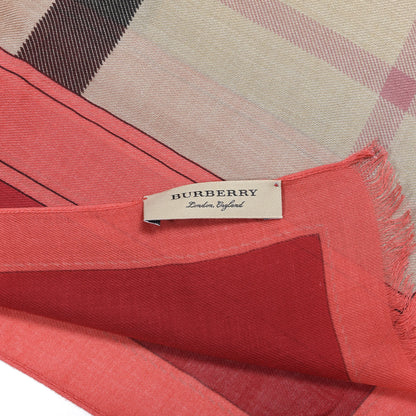 Burberry Modal Cashmere Haymarket Check Color Border Scarf Pomegranate 3 of 3