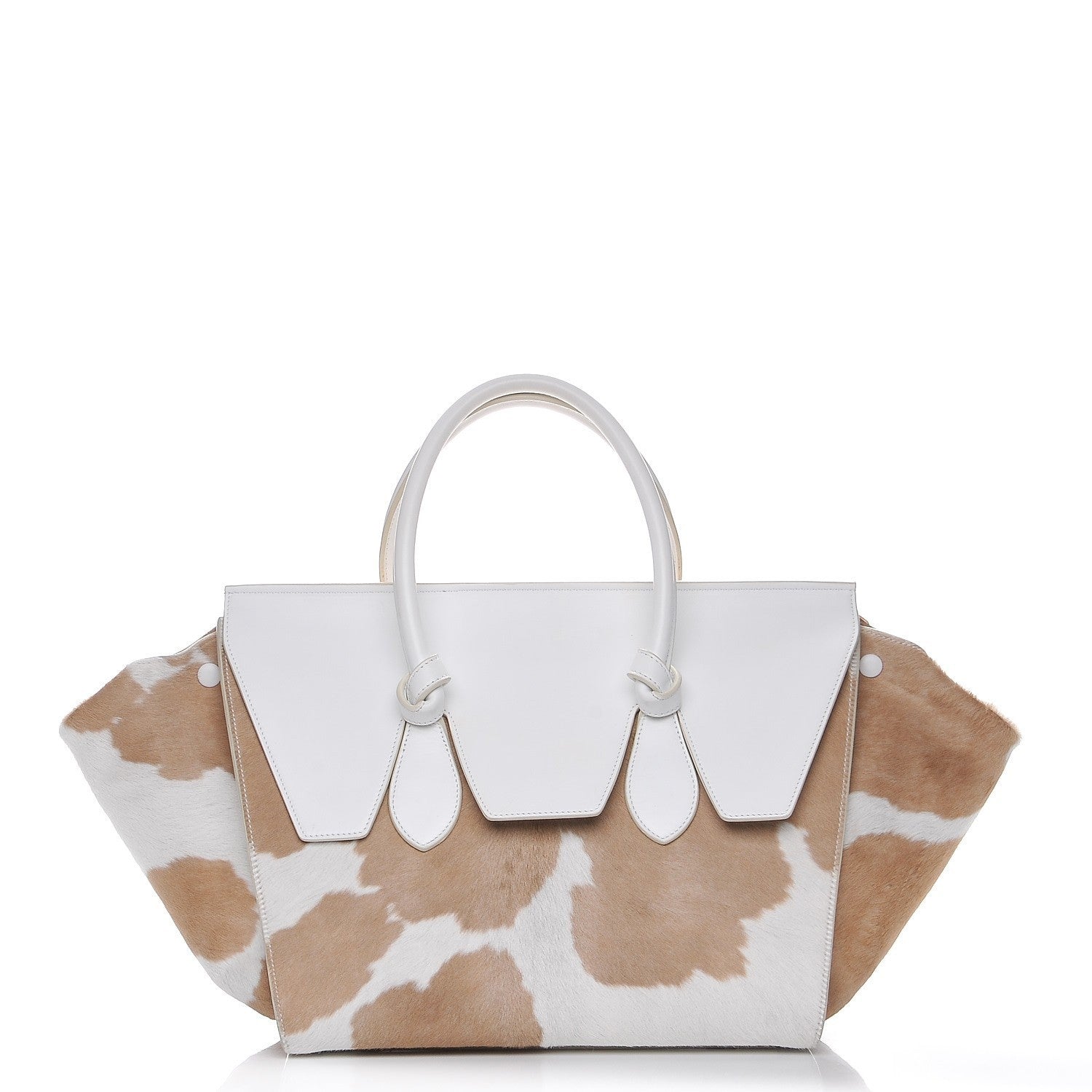 Celine Smooth Calfskin Pony Hair Medium Tie Knot Tote Natural 1 of 12