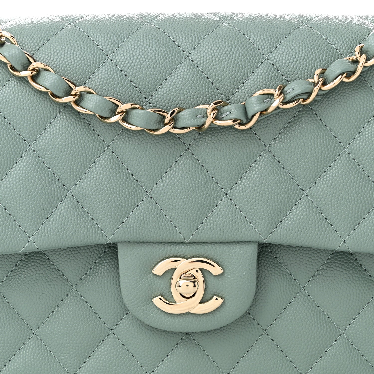 Chanel Caviar Quilted Medium Double Flap Dark Green 8 of 11