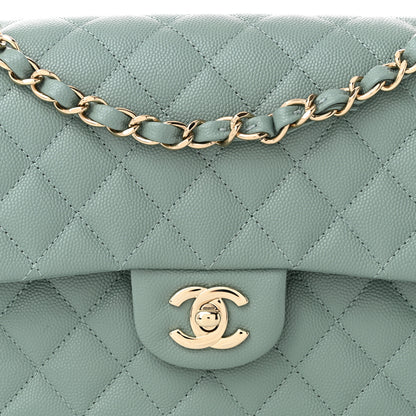 Chanel Caviar Quilted Medium Double Flap Dark Green 8 of 11