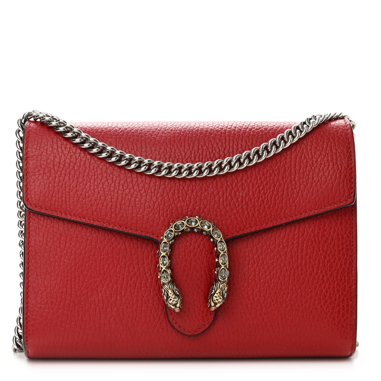 Gucci Calfskin Mini Dionysus Chain Wallet Hibiscus Red 1 of 16