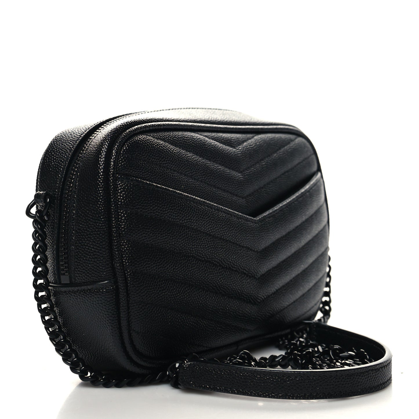 Grain De Poudre Matelasse Monochrome Monogram Mini Lou Camera Bag Black