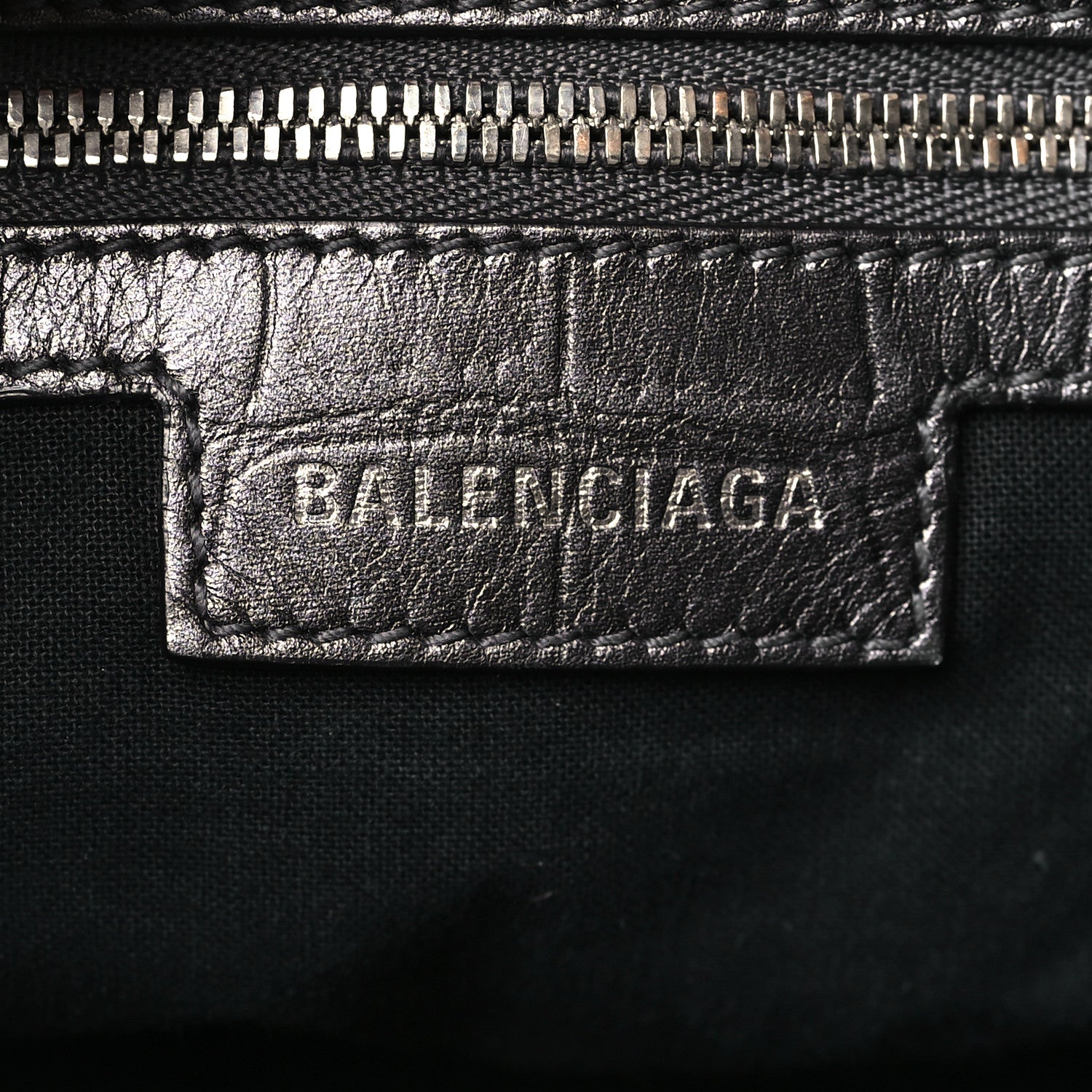 Balenciaga Metallic Calfskin Crocodile Embossed Crystal Small Le Cagole Shoulder Bag Gunmetal 6 of 9