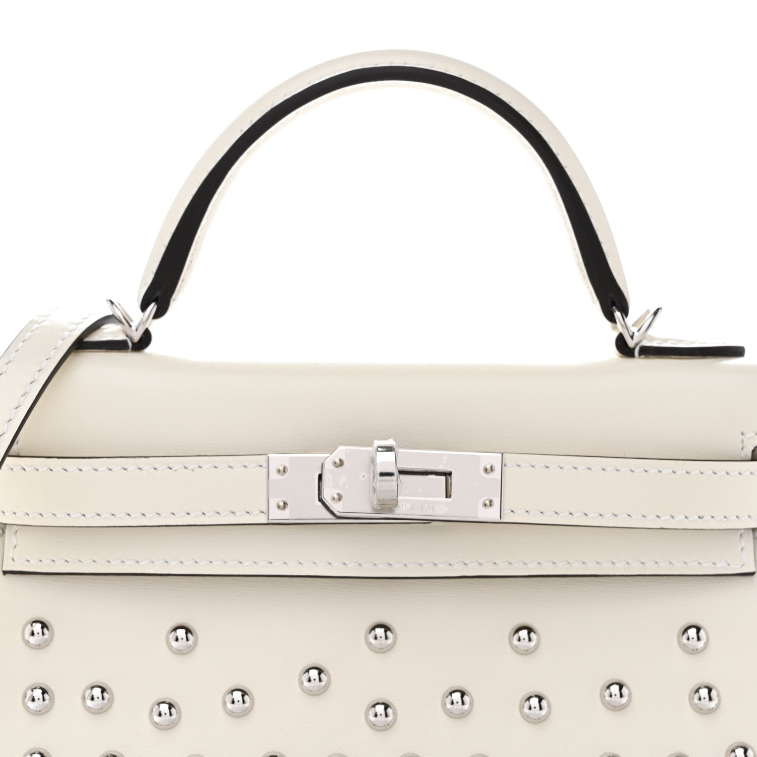 Hermes Box Studded Clouté Mini Kelly Sellier 20 Cream 6 of 9