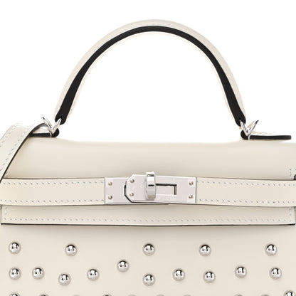 Hermes Box Studded Clouté Mini Kelly Sellier 20 Cream 6 of 9
