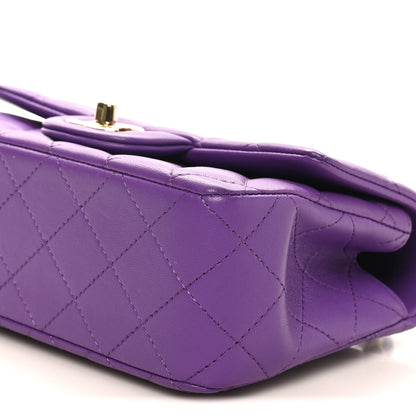 Chanel Lambskin Quilted Mini Top Handle Rectangular Flap Dark Purple 10 of 10