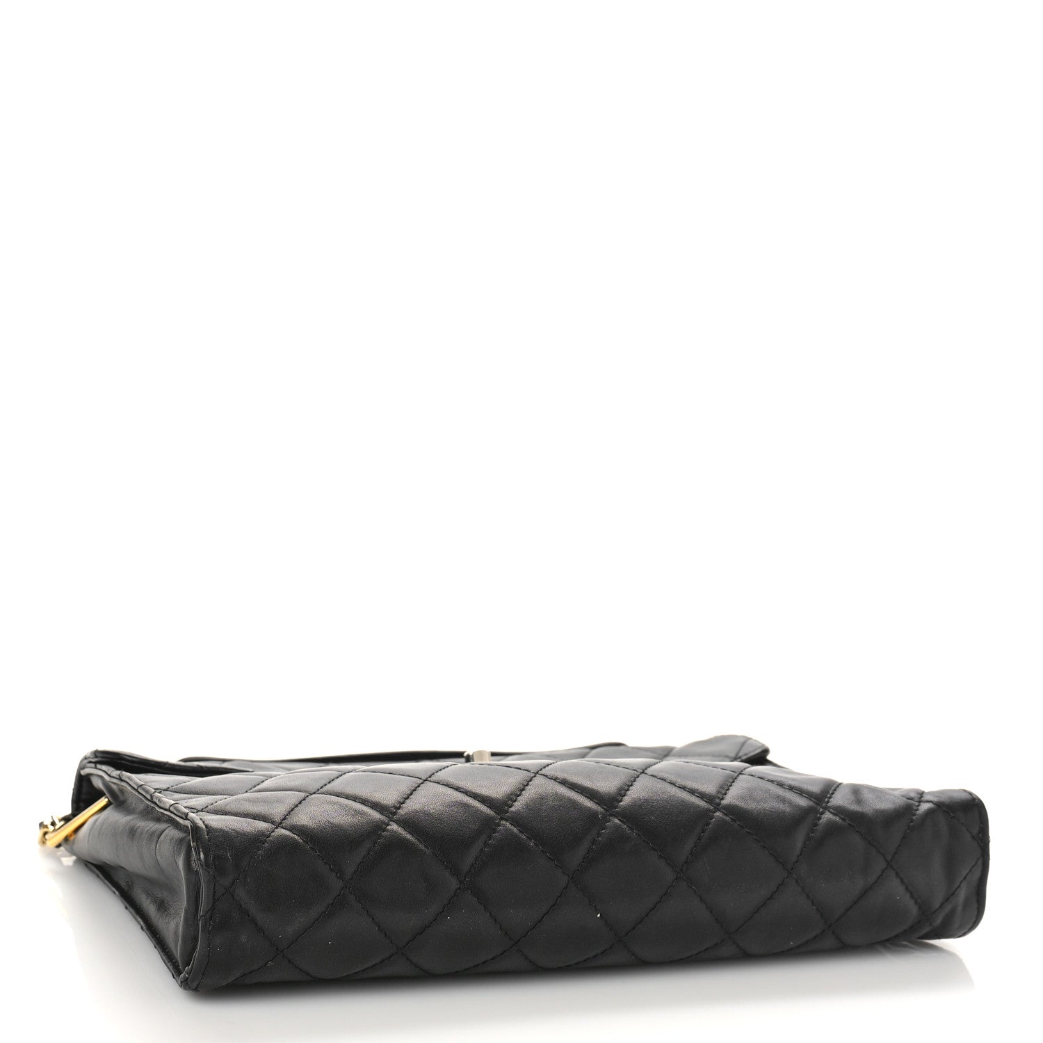 Chanel Lambskin Diamond Stitch Envelope Single Flap Black 4 of 12
