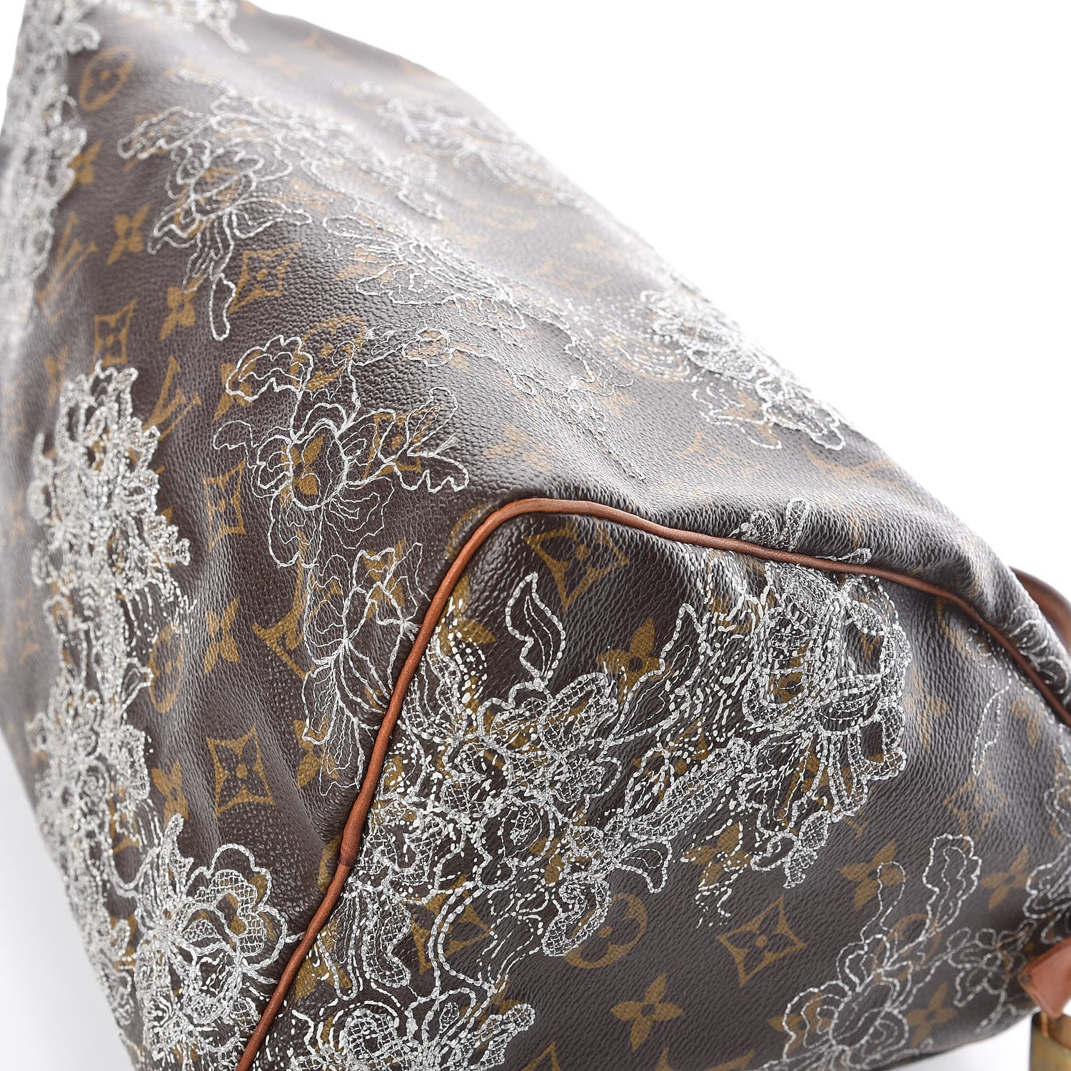 Louis Vuitton Monogram Dentelle Speedy 30 Silver 10 of 18