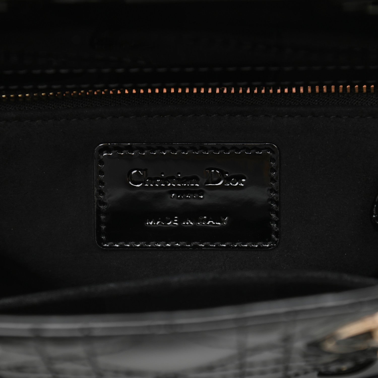 Christian Dior Patent Cannage Small Lady Dior Black 6 of 10