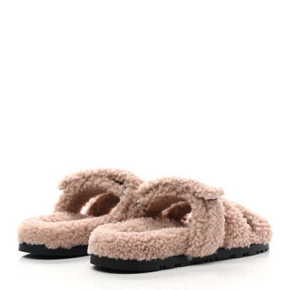 Hermes Woolskin Womens Chypre Sandals 36 Bois De Santal 4 of 9