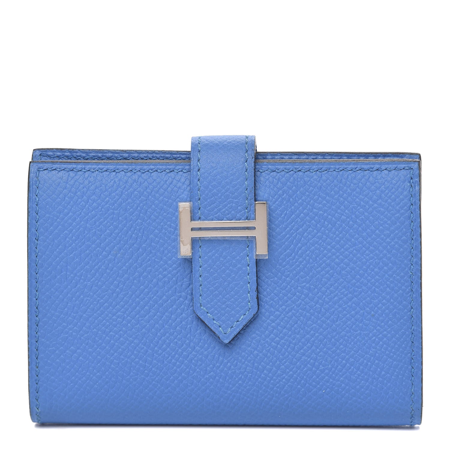 Hermes Epsom Bearn Card Holder Wallet Bleu Paradis 1 of 7