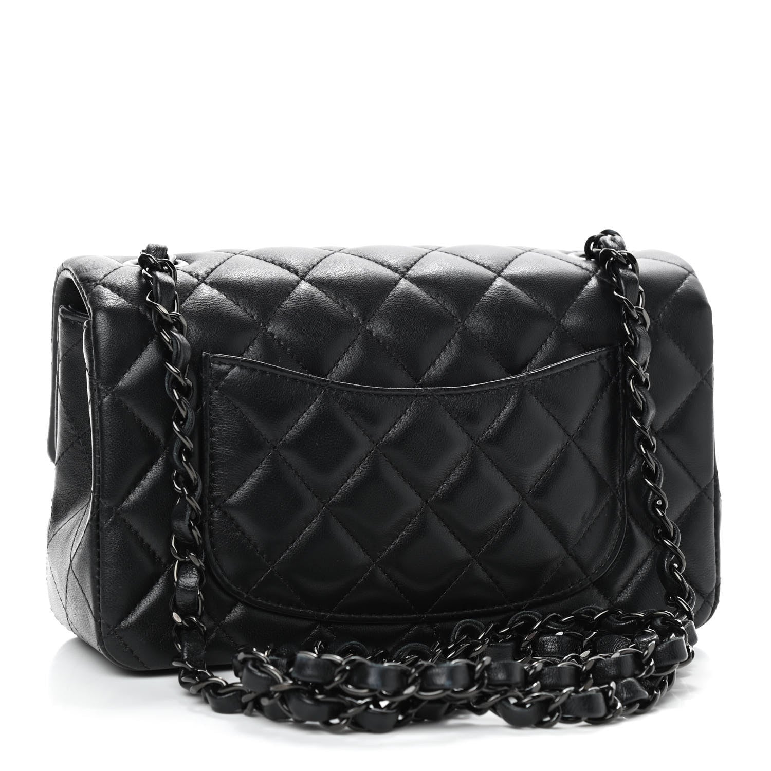 Chanel Lambskin Quilted Mini Rectangular Flap So Black 3 of 9