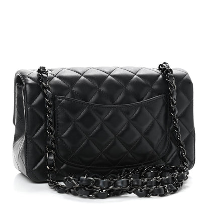 Chanel Lambskin Quilted Mini Rectangular Flap So Black 3 of 9