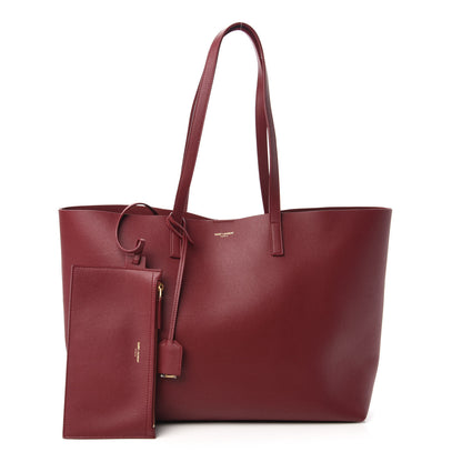 Saint Laurent Calfskin Large Shopping Tote Rouge Legion 1 of 10