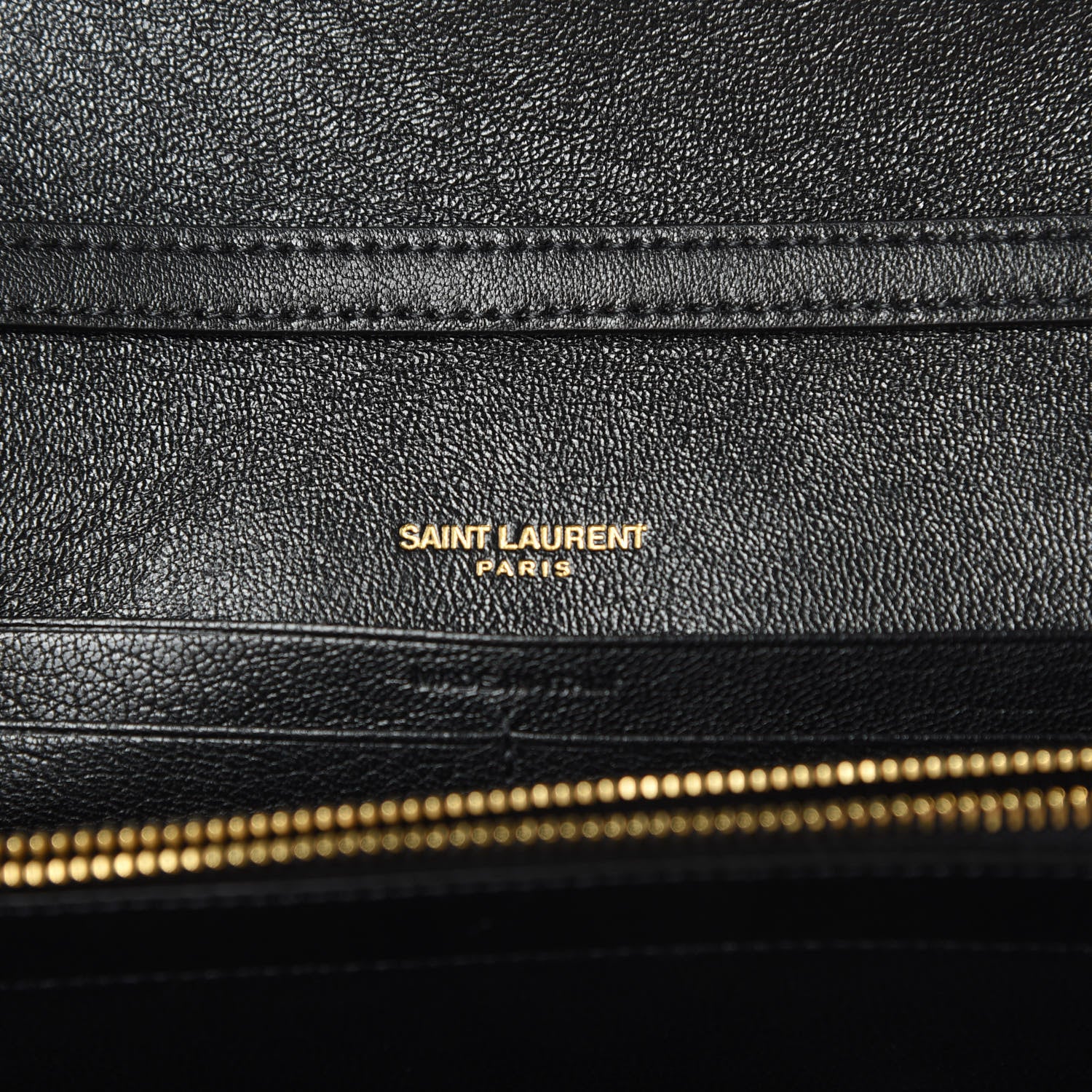 Saint Laurent Lambskin Diamond Quilted Becky Chain Wallet Black 8 of 10