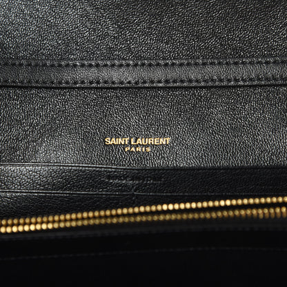 Saint Laurent Lambskin Diamond Quilted Becky Chain Wallet Black 8 of 10