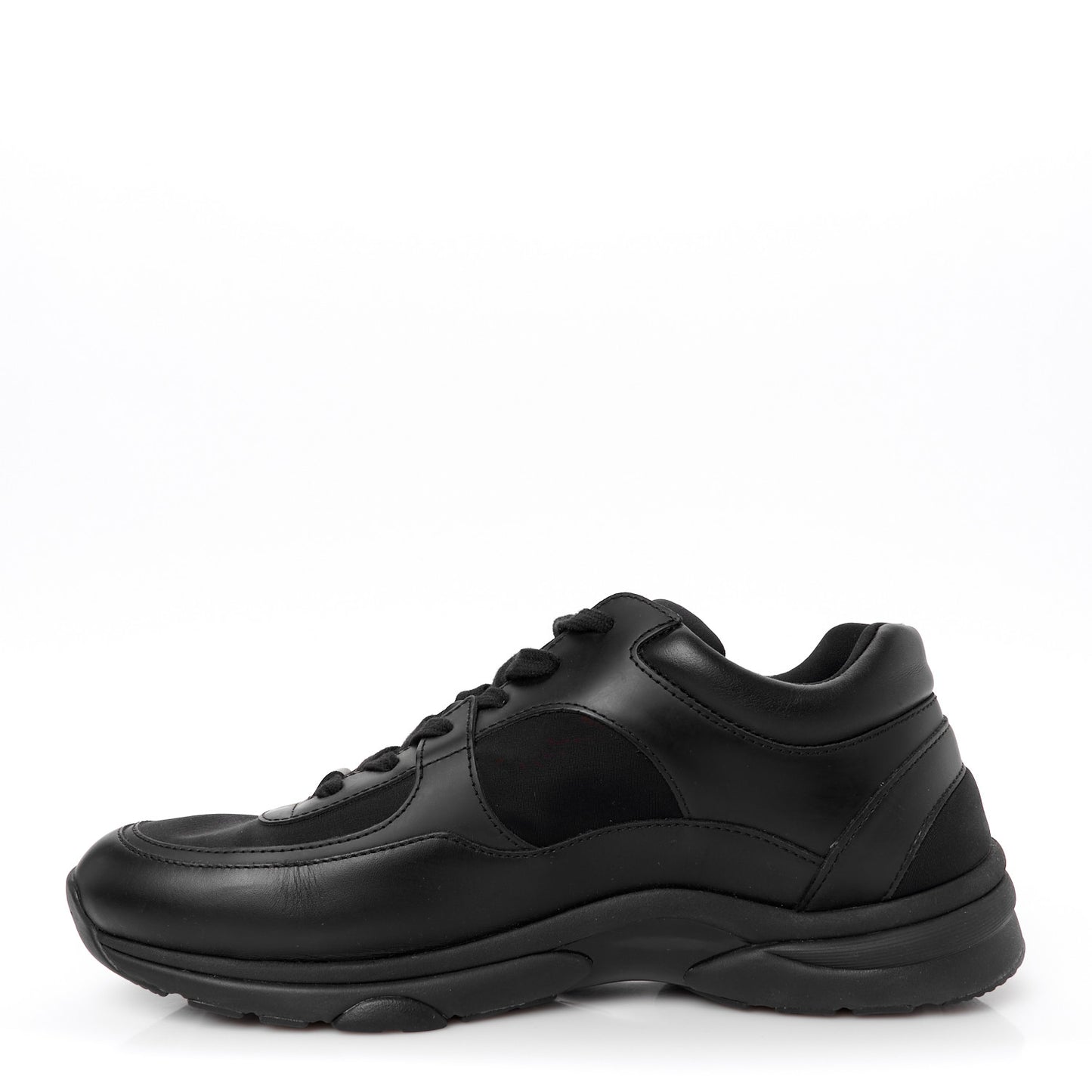 Lambskin Fabric CC Uniform Sneakers 42 Black