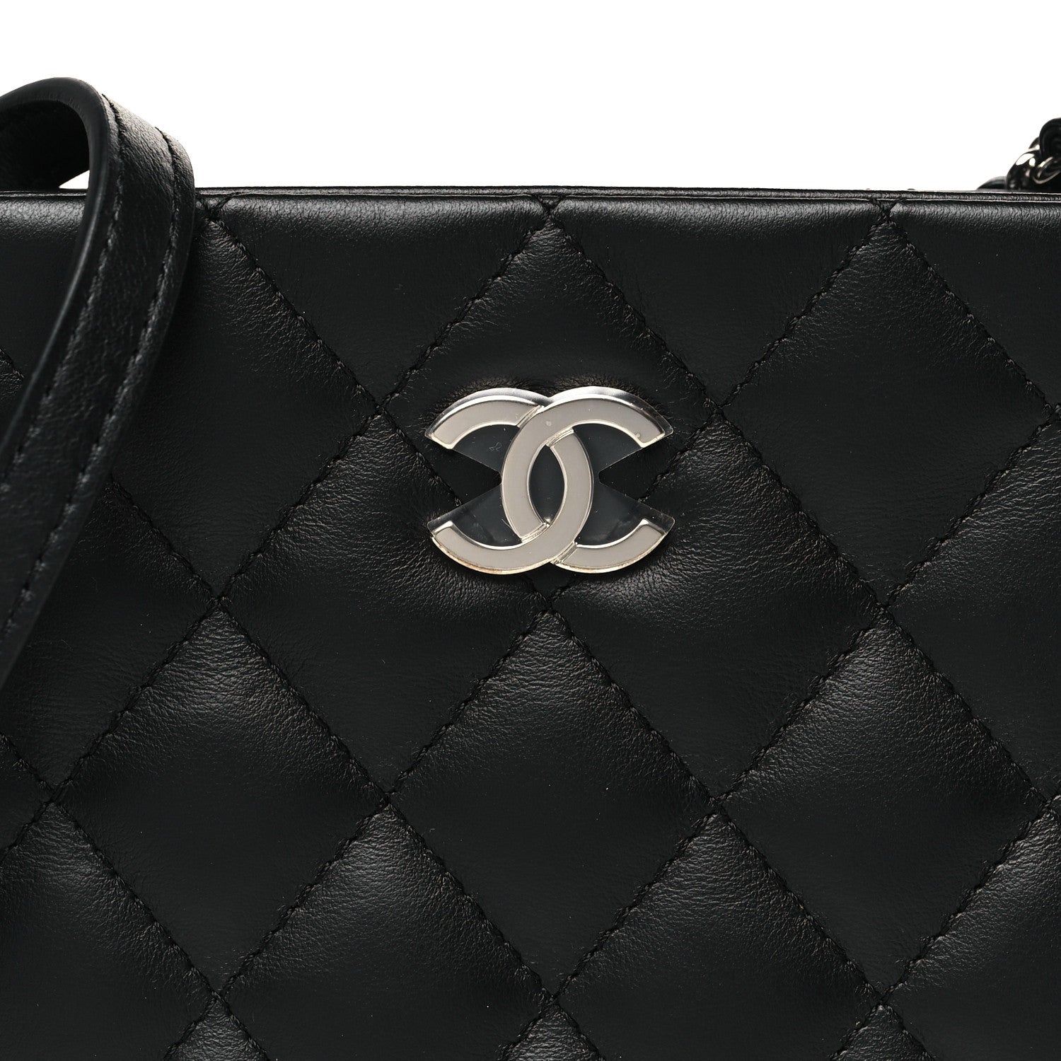 Chanel Lambskin Quilted Uniform Crossbody Bag Black 8 of 11