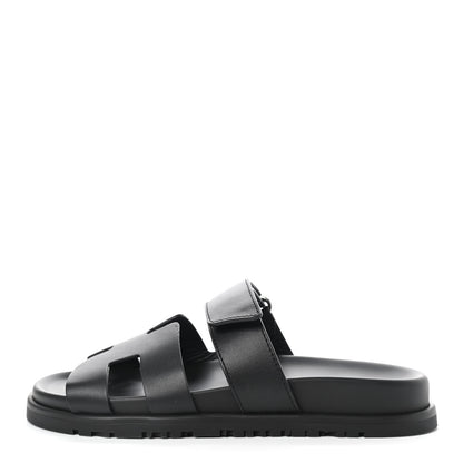 Hermes Calfskin Womens Chypre Sandals 36 Black 1 of 10