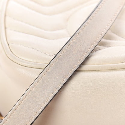 Gucci Calfskin Matelasse Mini GG Marmont Chain Shoulder Bag White 12 of 12