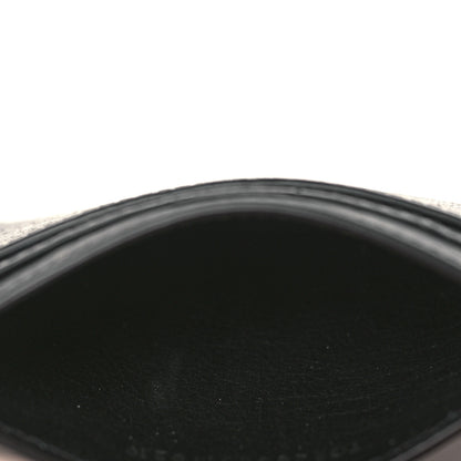 Saint Laurent Calfskin Crocodile Embossed Monogram Credit Card Case Black 5 of 8