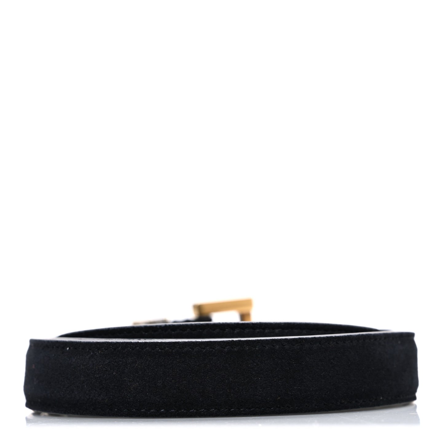 Suede Monogram Cassandre Extra Thin Square Buckle Belt 85 34 Black