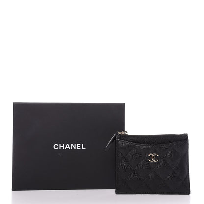 Chanel Caviar Quilted CC Zip Card Holder Black 10 of 10