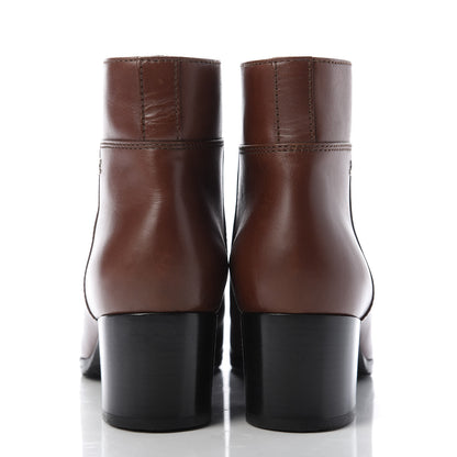 Chanel Lambskin CC Ankle Boots 40.5 Marron 6 of 9