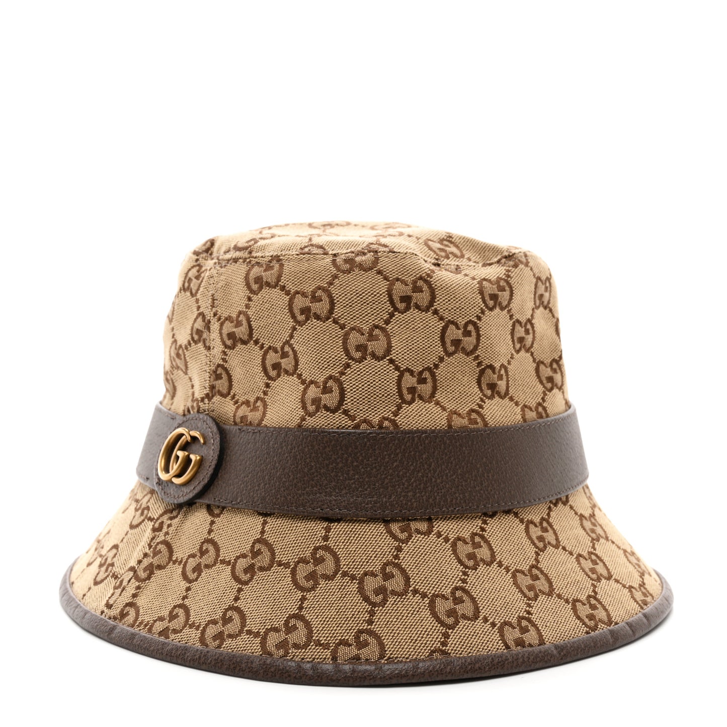 Monogram Textured Dollar Calfskin GG Jago Bucket Hat S Cacao Beige