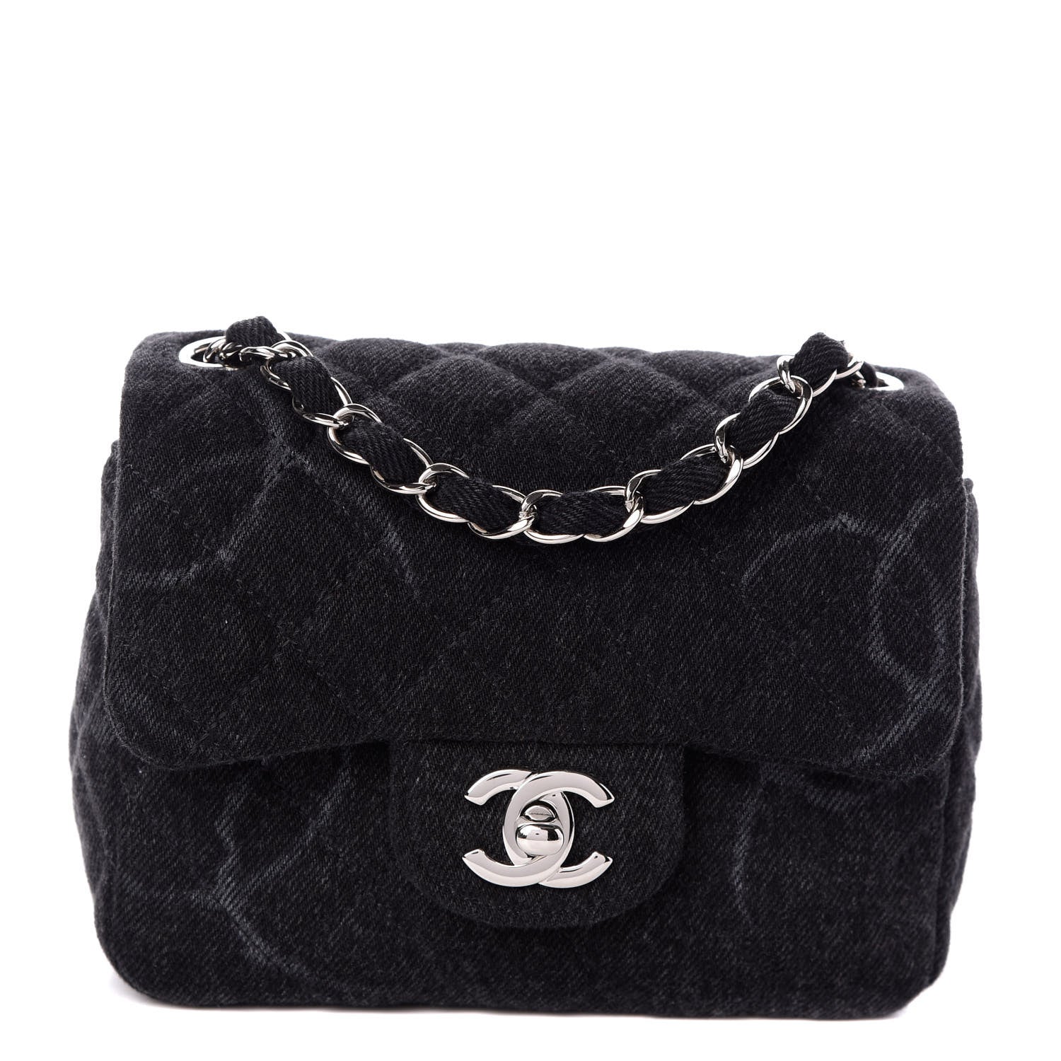 Chanel Denim CC Quilted Mini Square Flap Black 1 of 10