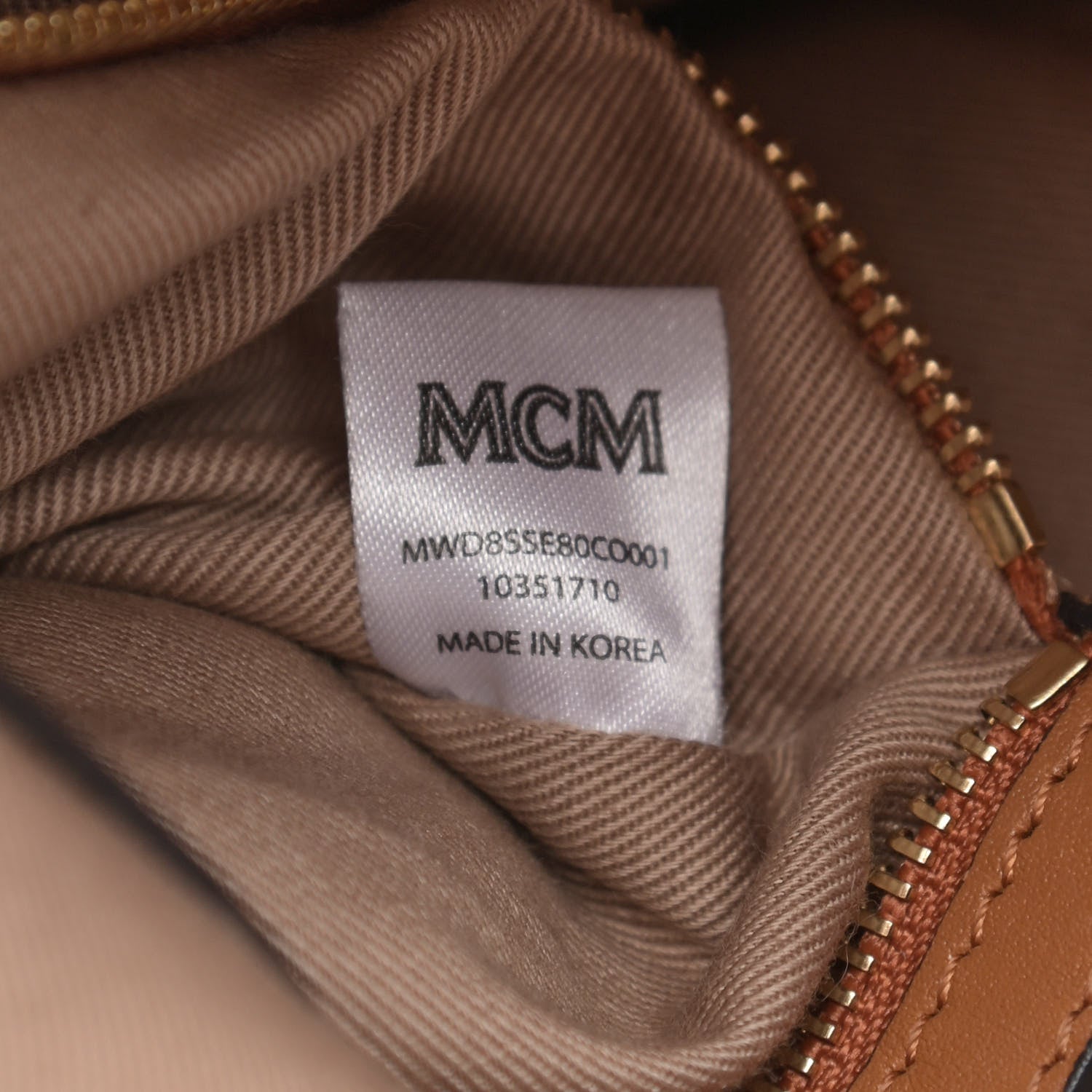 MCM Visetos Floral Print Small Drawstring Bucket Bag Cognac 7 of 12