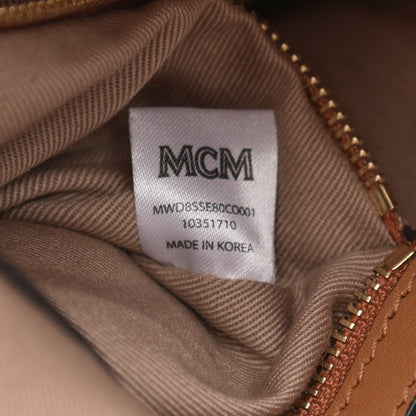 MCM Visetos Floral Print Small Drawstring Bucket Bag Cognac 7 of 12