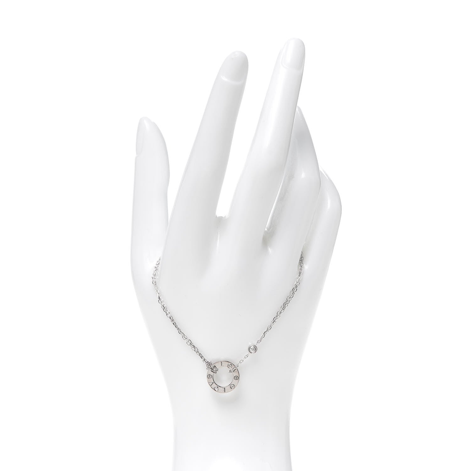 Cartier 18K White Gold Diamond LOVE Bracelet 2 of 5