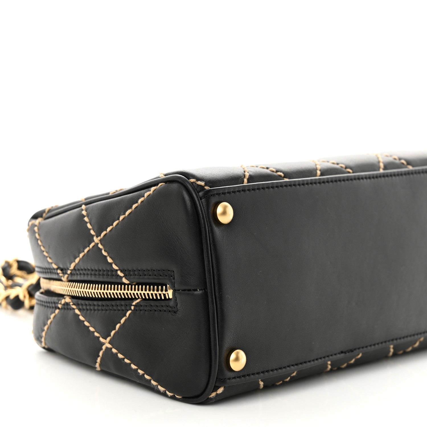 Chanel Calfskin Wild Stitch Chain Bag Black 9 of 10