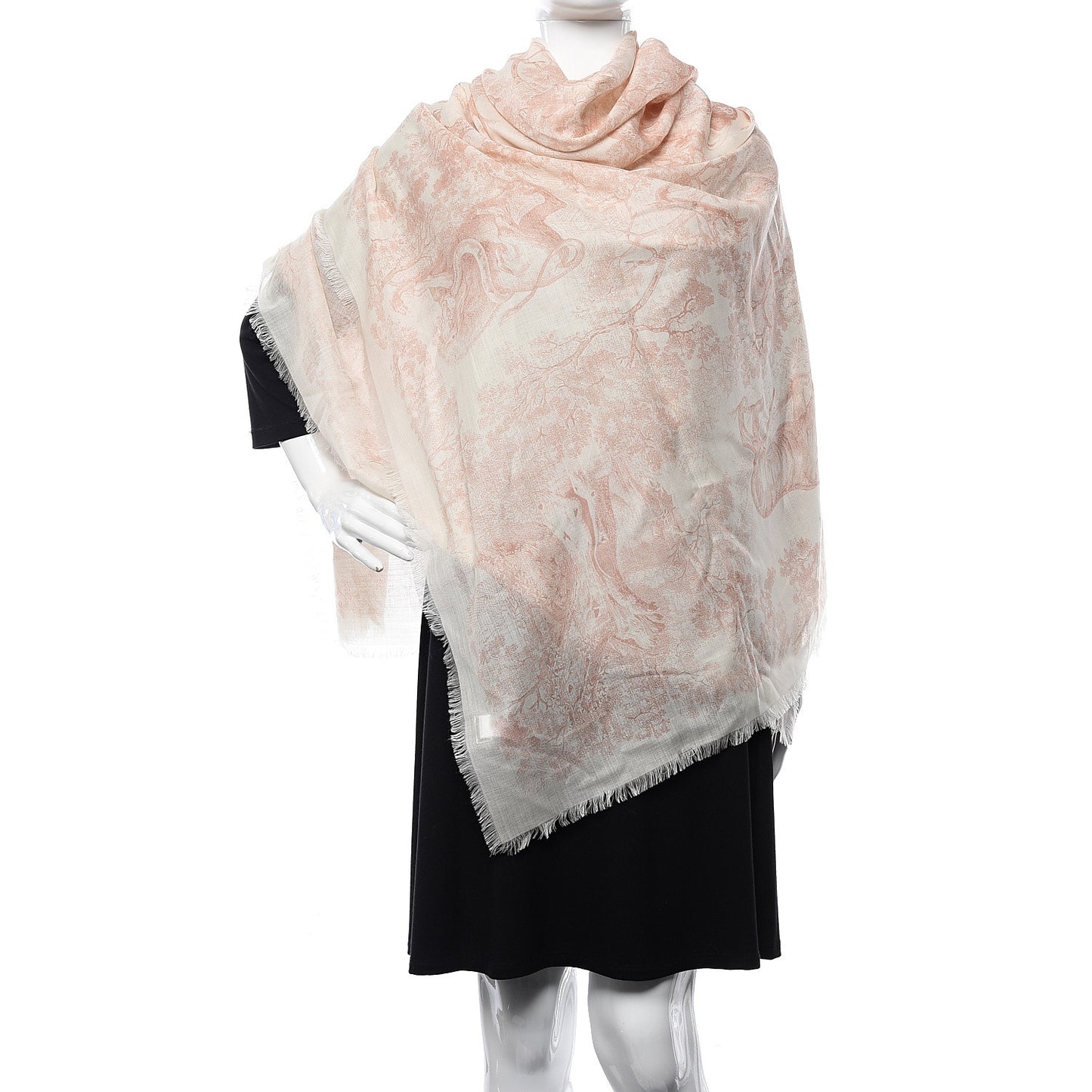Wool Cashmere Silk Dioriviera Toile De Jouy Stole Pink