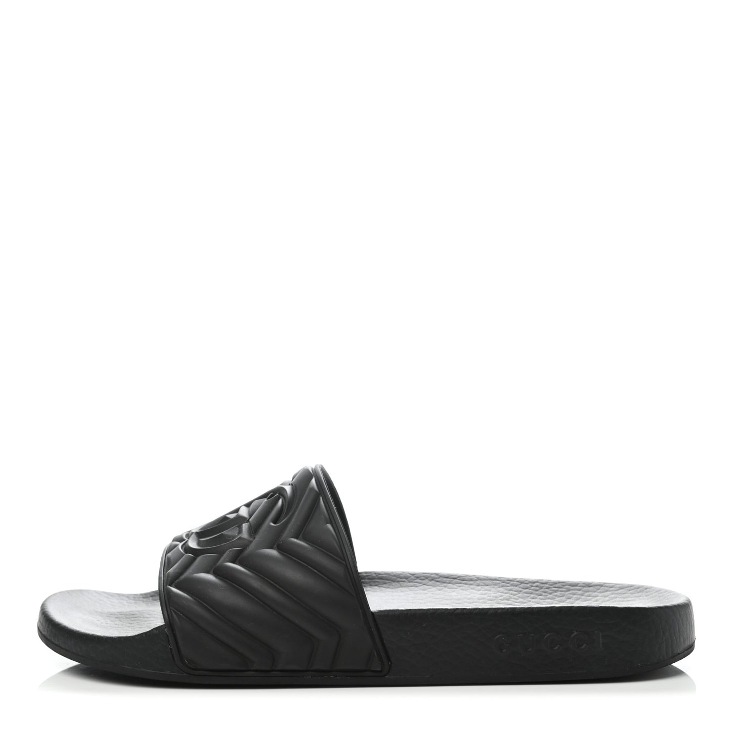 Rubber Matelasse Mens Slide Sandals 8 Black