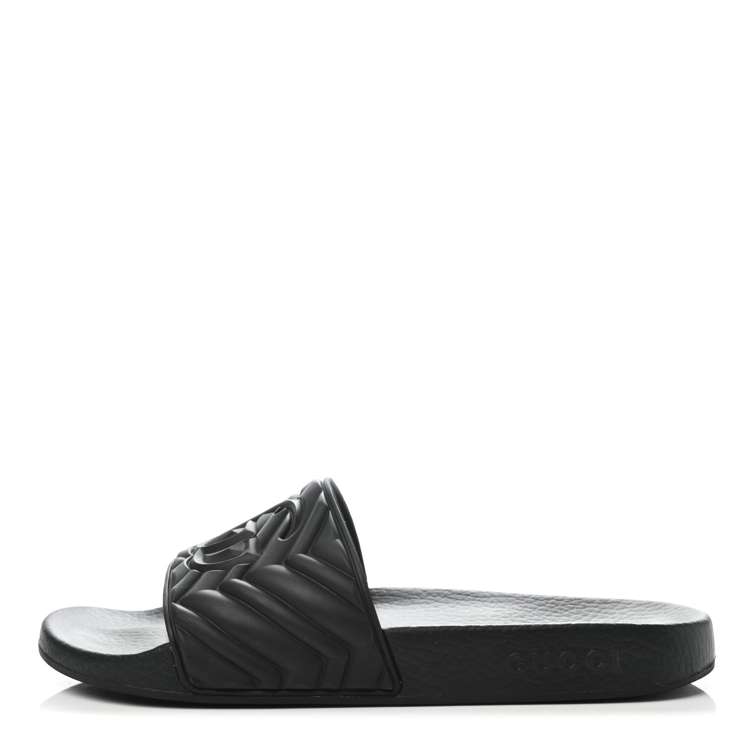 Gucci Rubber Matelasse Mens Slide Sandals 8 Black 1 of 7