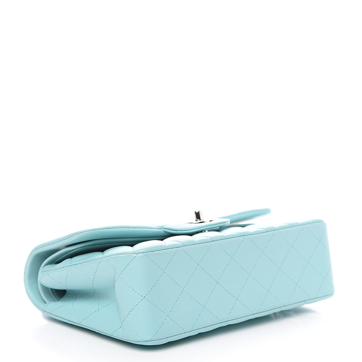 Chanel Lambskin Quilted Small Double Flap Light Blue 3 of 12