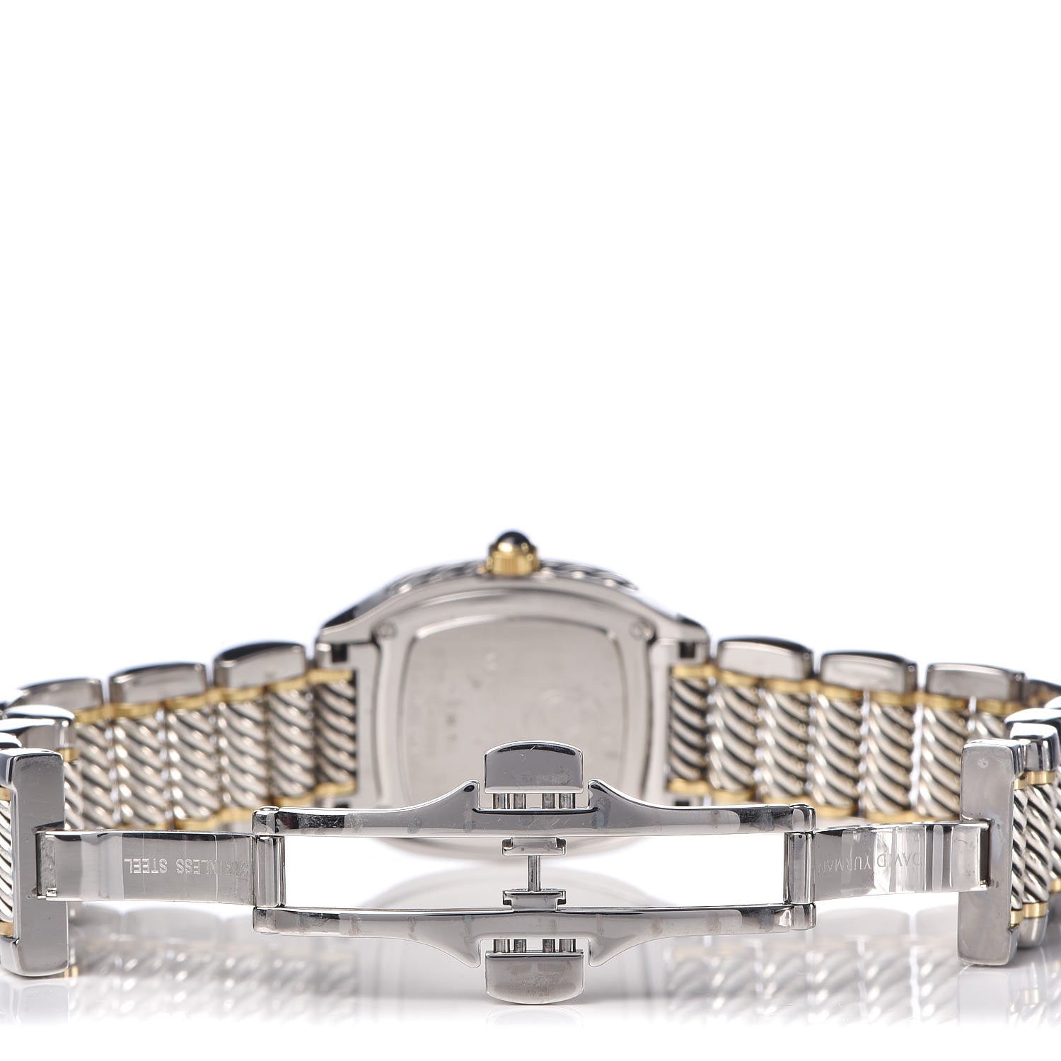 David Yurman Stainless Steel 18K Yellow Gold Diamond Mother of Pearl 25mm Thoroughbred Quartz Watch 5 of 6