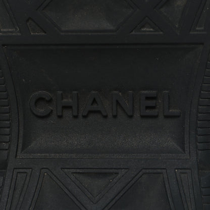 Chanel Velvet Calfskin Mixed Fibers CC Sneakers 40 Ivory Black 7 of 10