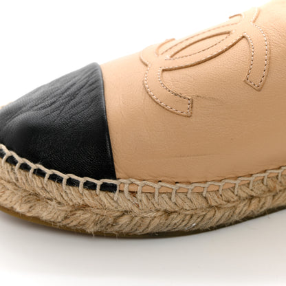 Chanel Lambskin CC Espadrilles 40 Beige Black 16 of 22