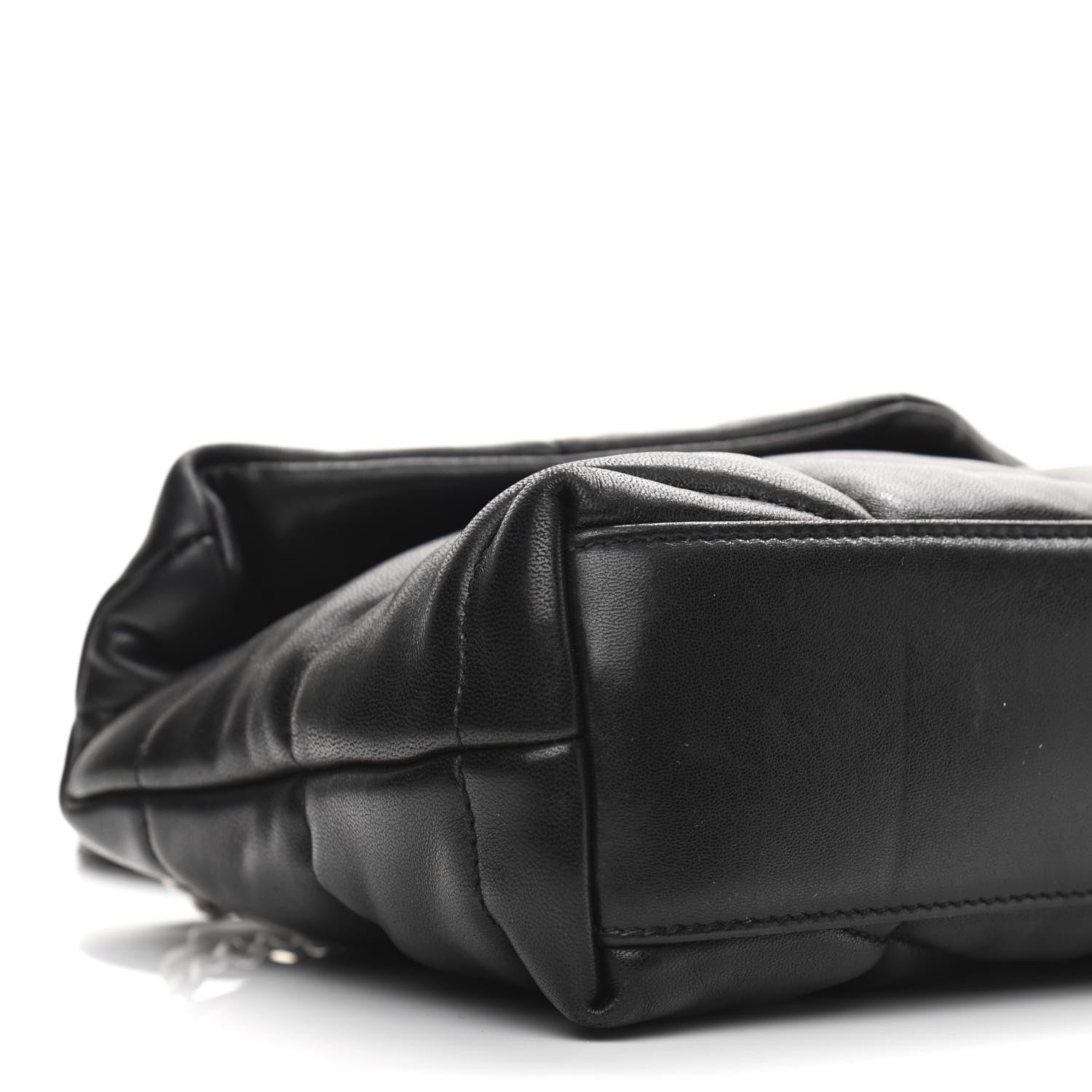 Saint Laurent Lambskin Quilted Toy Loulou Puffer Monogram Chain Satchel Black 10 of 11