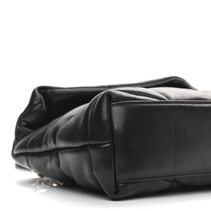 Saint Laurent Lambskin Quilted Toy Loulou Puffer Monogram Chain Satchel Black 10 of 11