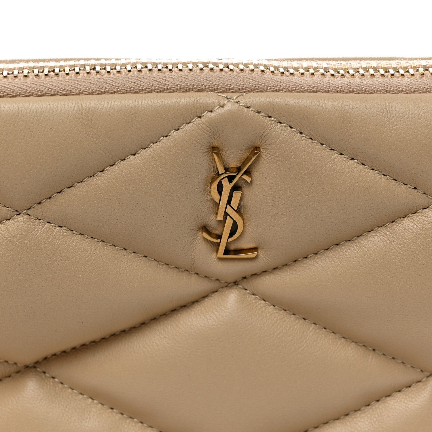 Saint Laurent Lambskin Monogram Medium Sade Puffer Taupe 6 of 9