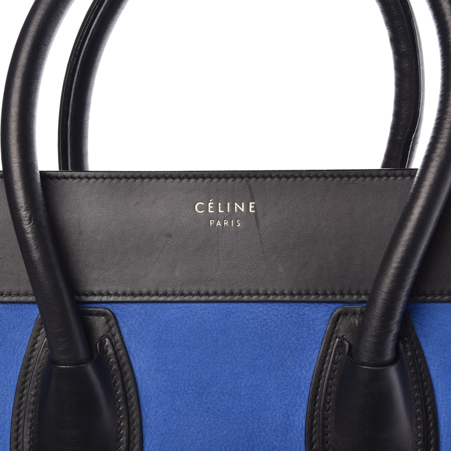 Celine Nubuck Calfskin Suede Mini Tri-Color Luggage Bright Blue 9 of 18