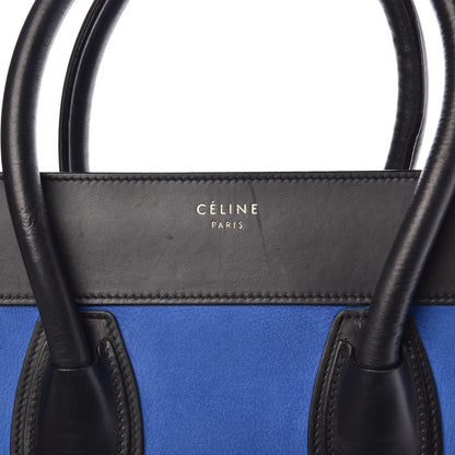 Celine Nubuck Calfskin Suede Mini Tri-Color Luggage Bright Blue 9 of 18