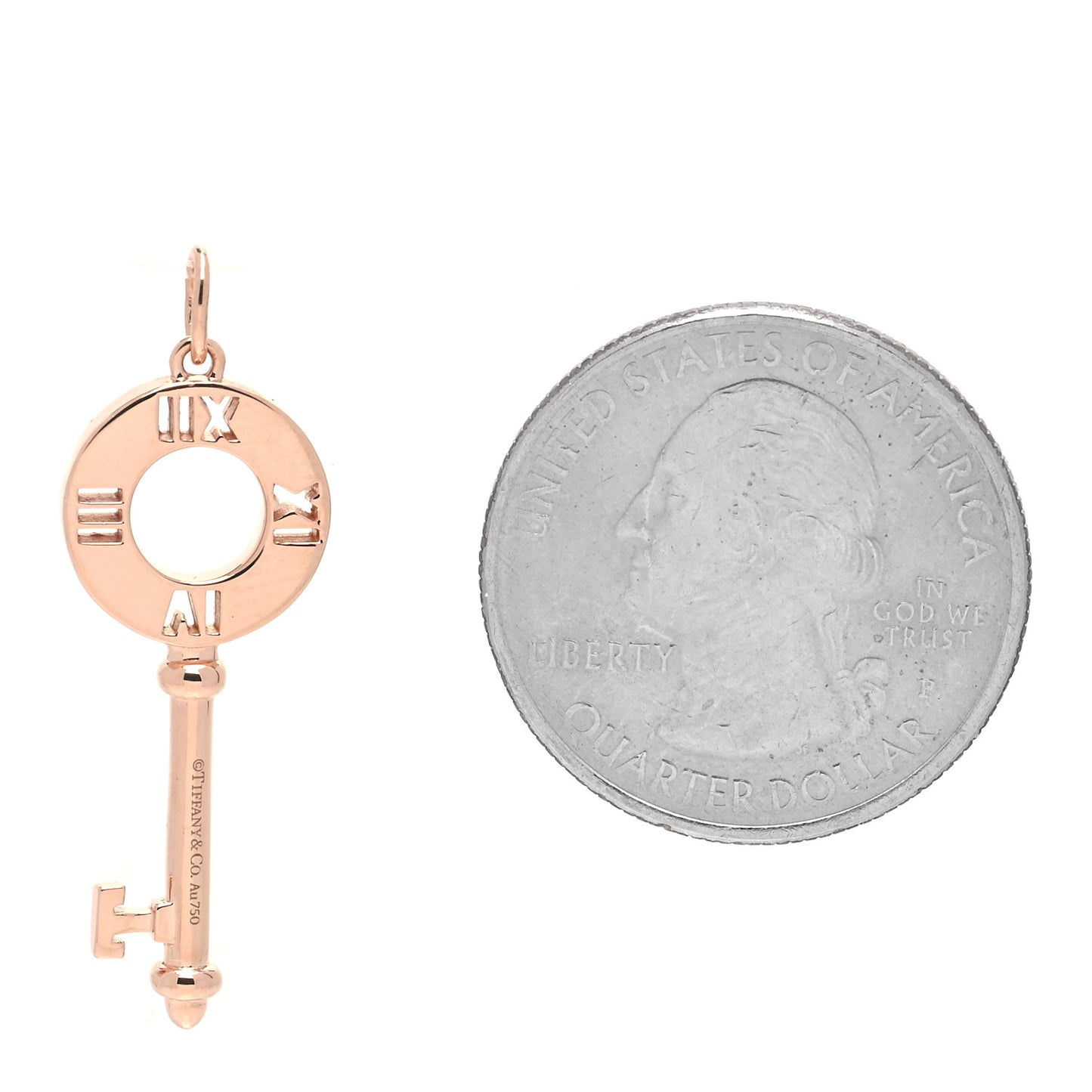 18K Rose Gold Diamond Atlas Pierced Key Pendant