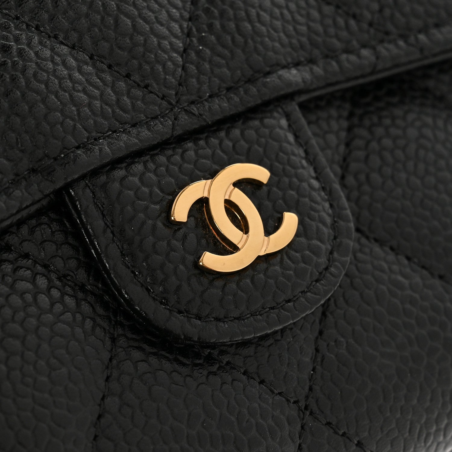 Chanel Caviar Quilted Large Gusset Flap Wallet Black 9 of 10