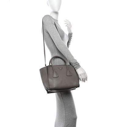 Prada Glace Calf Twin Pocket Tote Argilla 2 of 15