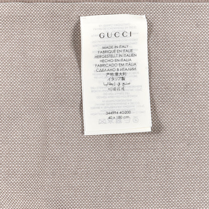Gucci Wool GG Monogram HalfGG Fringe Scarf Ivory Beige 3 of 4